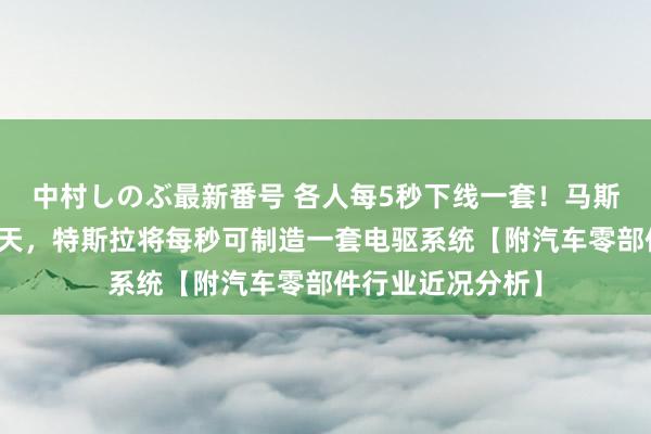 中村しのぶ最新番号 各人每5秒下线一套！马斯克放话：总有一天，特斯拉将每秒可制造一套电驱系统【附汽车零部件行业近况分析】