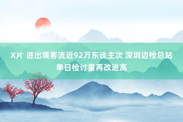 X片 进出境客流近92万东谈主次 深圳边检总站单日检讨量再改进高