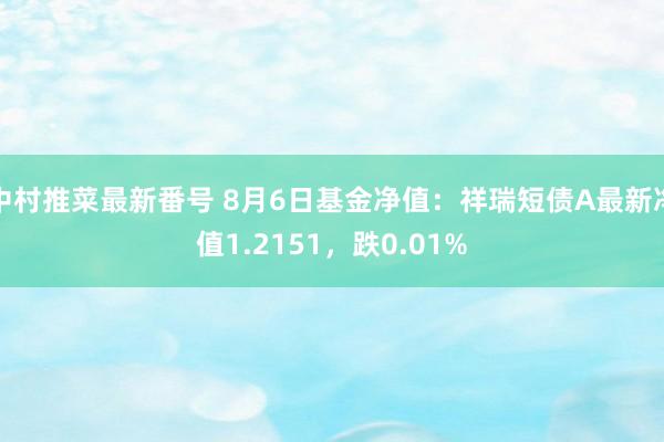 中村推菜最新番号 8月6日基金净值：祥瑞短债A最新净值1.2151，跌0.01%