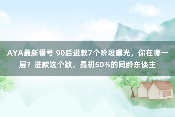 AYA最新番号 90后进款7个阶段曝光，你在哪一层？进款这个数，最初50%的同龄东谈主