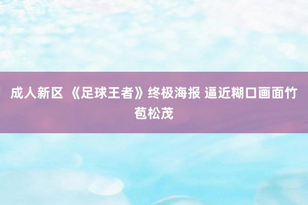 成人新区 《足球王者》终极海报 逼近糊口画面竹苞松茂